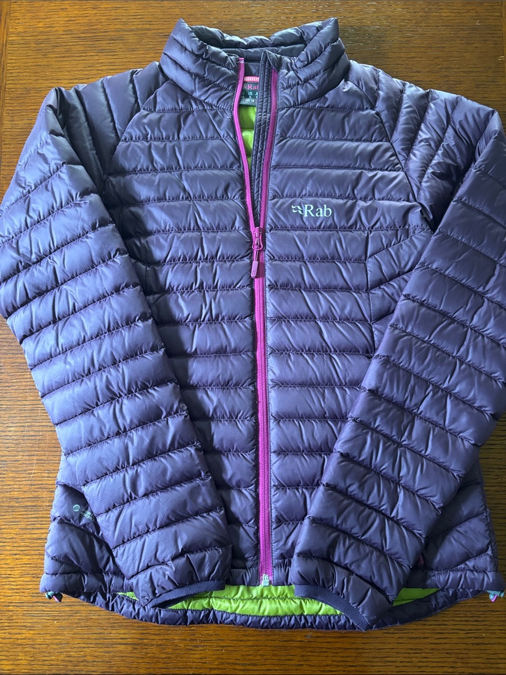 Rab Women's Purple Quilted Packable Puffer Jacket with Pink Zipper